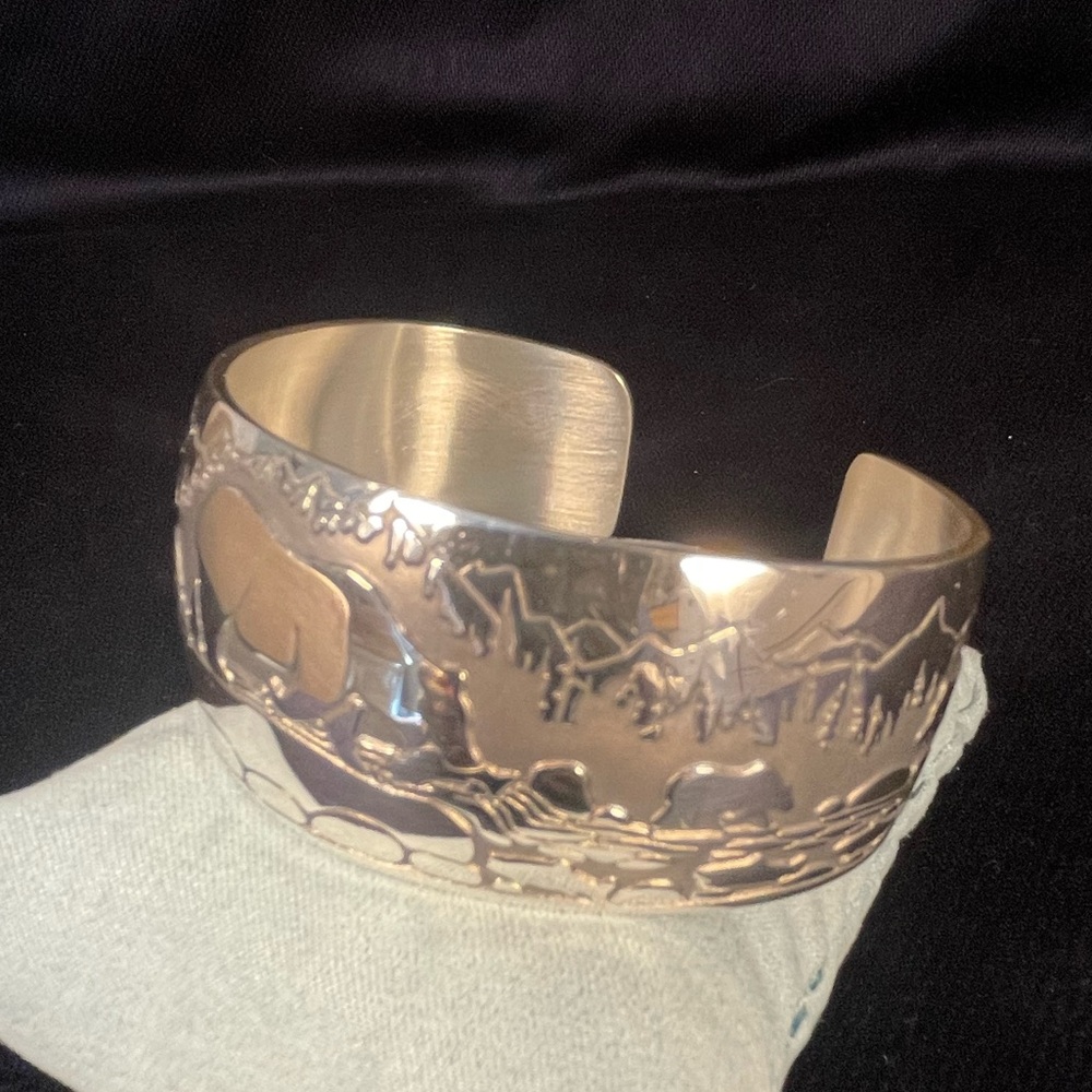 BARRY BURGER Bracelet Bear family 925 sterling silver Pacific Northwest artisan